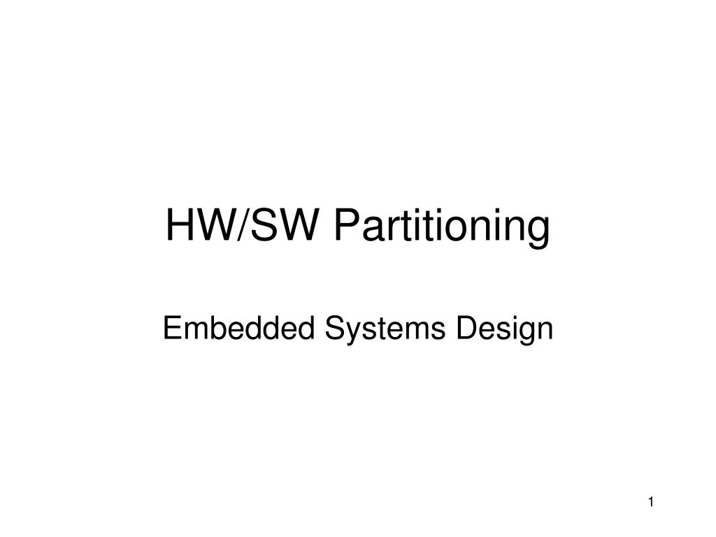 hw sw partitioning