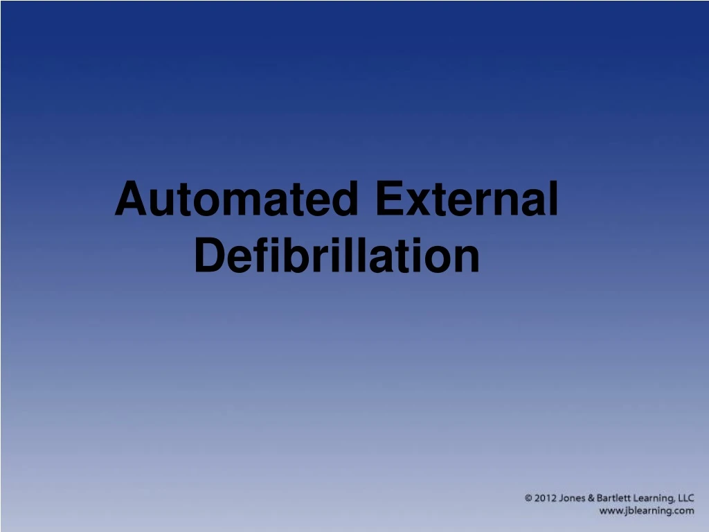 automated external defibrillation