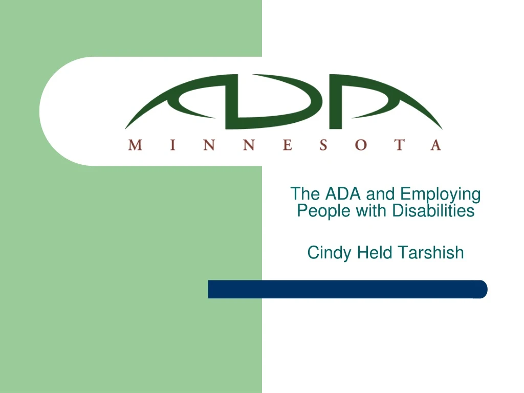 the ada and employing people with disabilities cindy held tarshish