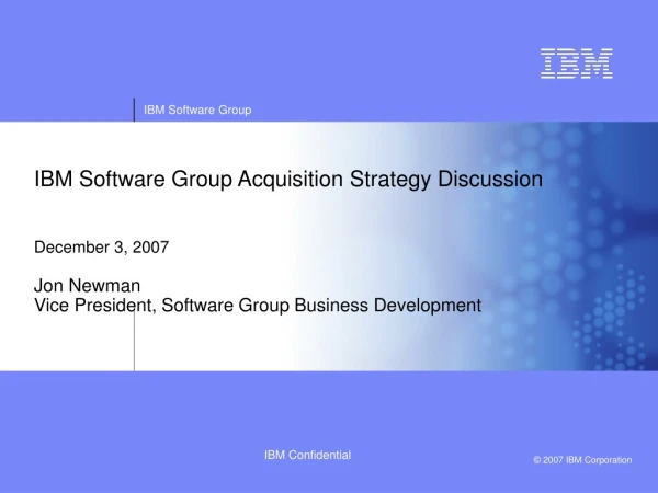 Major Reasons for IBM Software Group Acquisitions