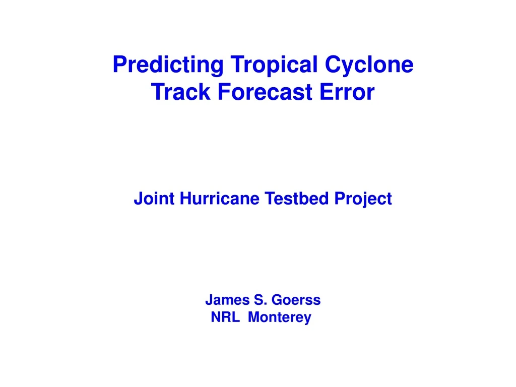 predicting tropical cyclone track forecast error