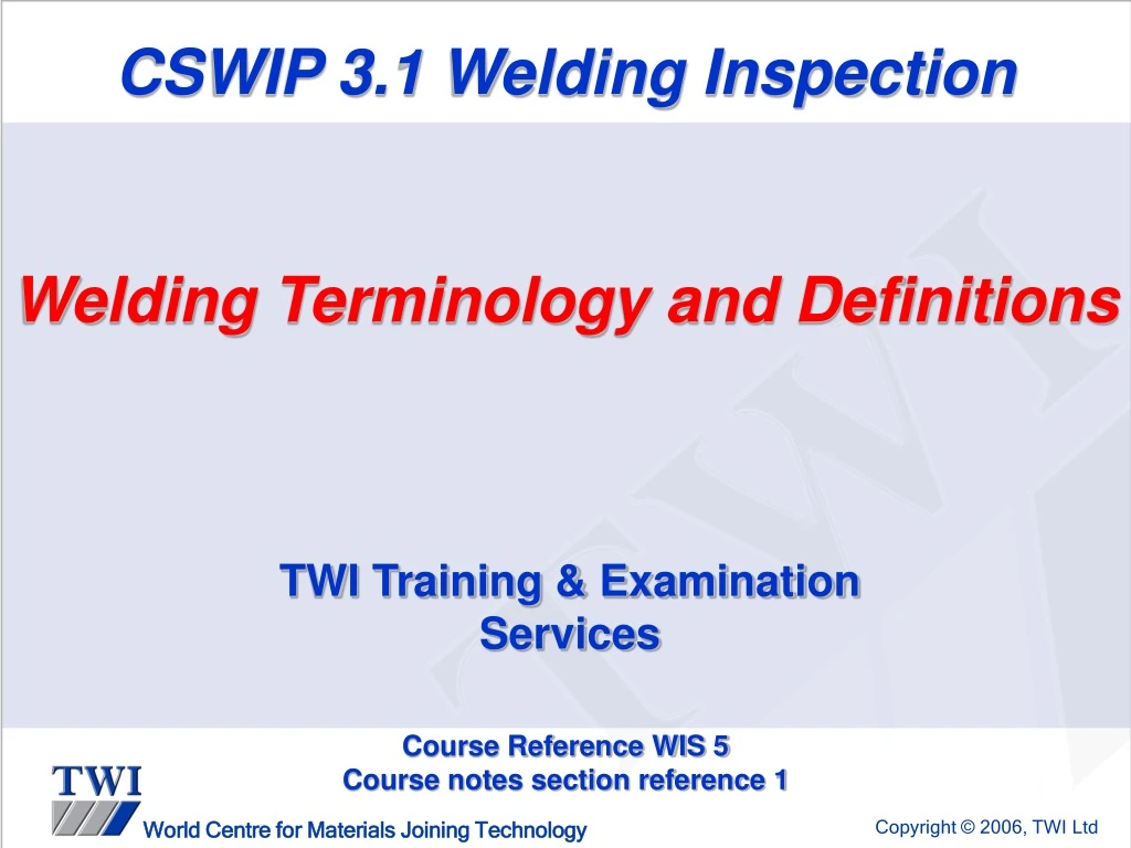 cswip 3 1 welding inspection