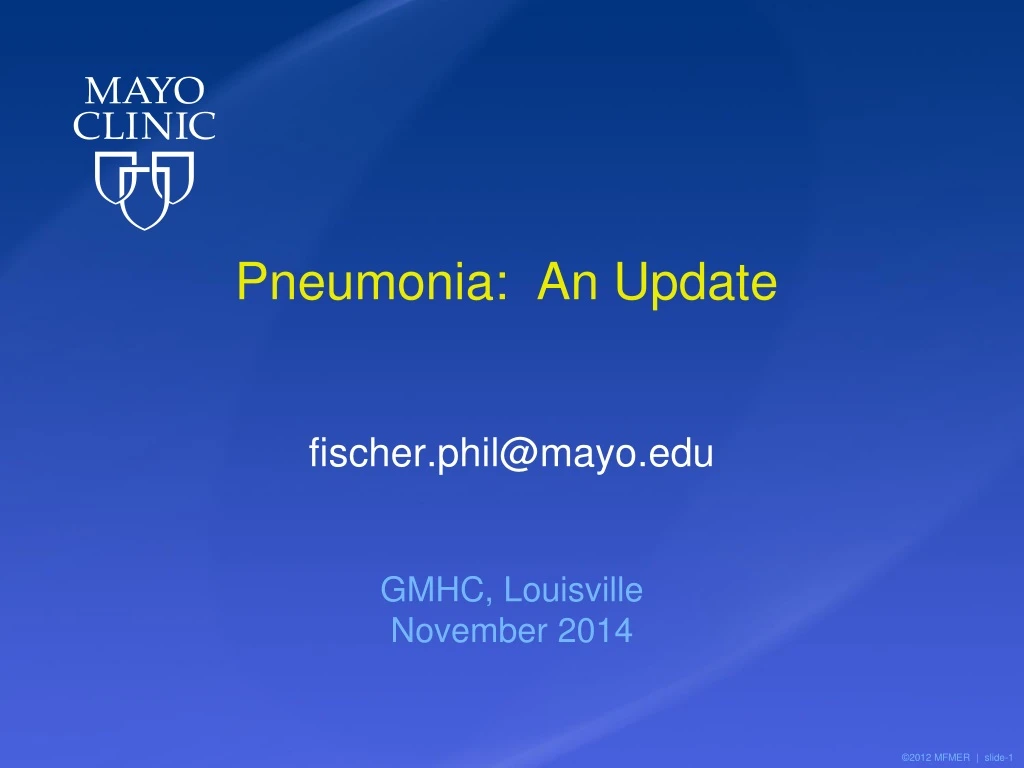 pneumonia an update