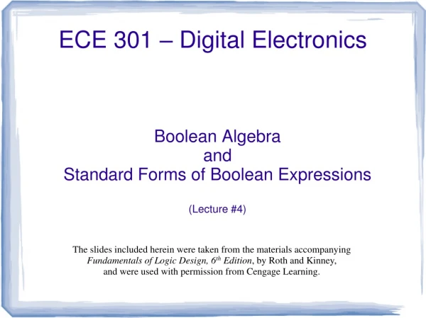 ECE 301 – Digital Electronics