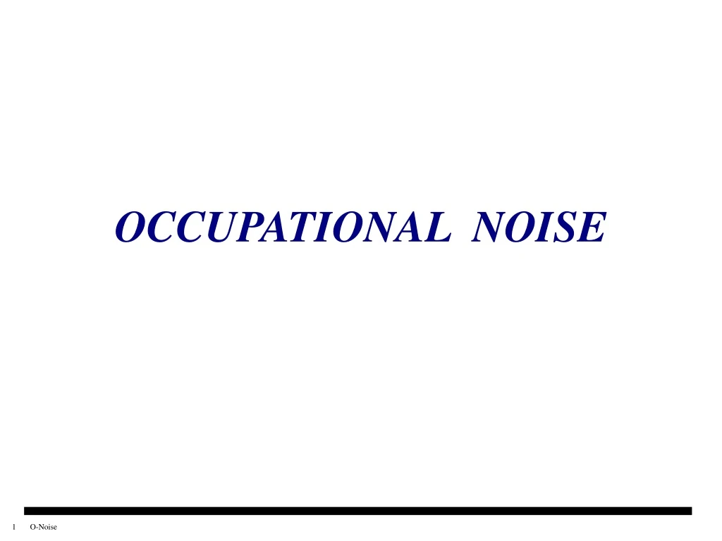 occupational noise