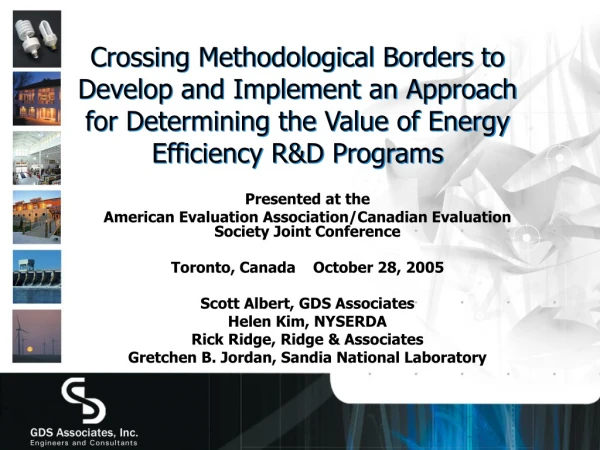 Presented at the American Evaluation Association/Canadian Evaluation Society Joint Conference
