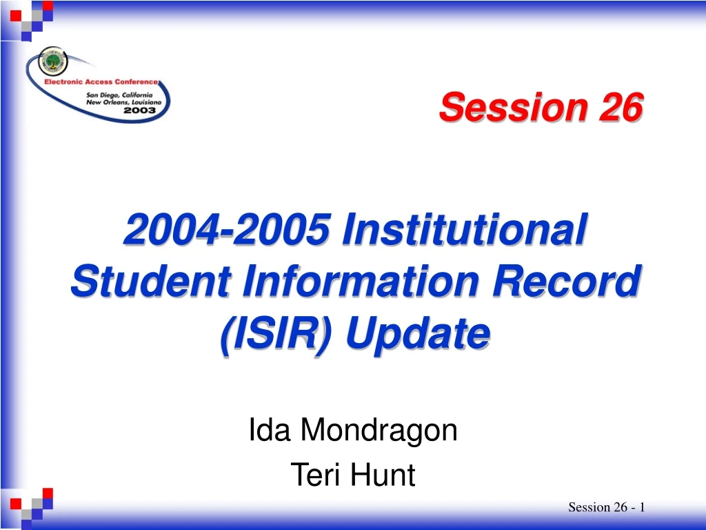 2004 2005 institutional student information record isir update