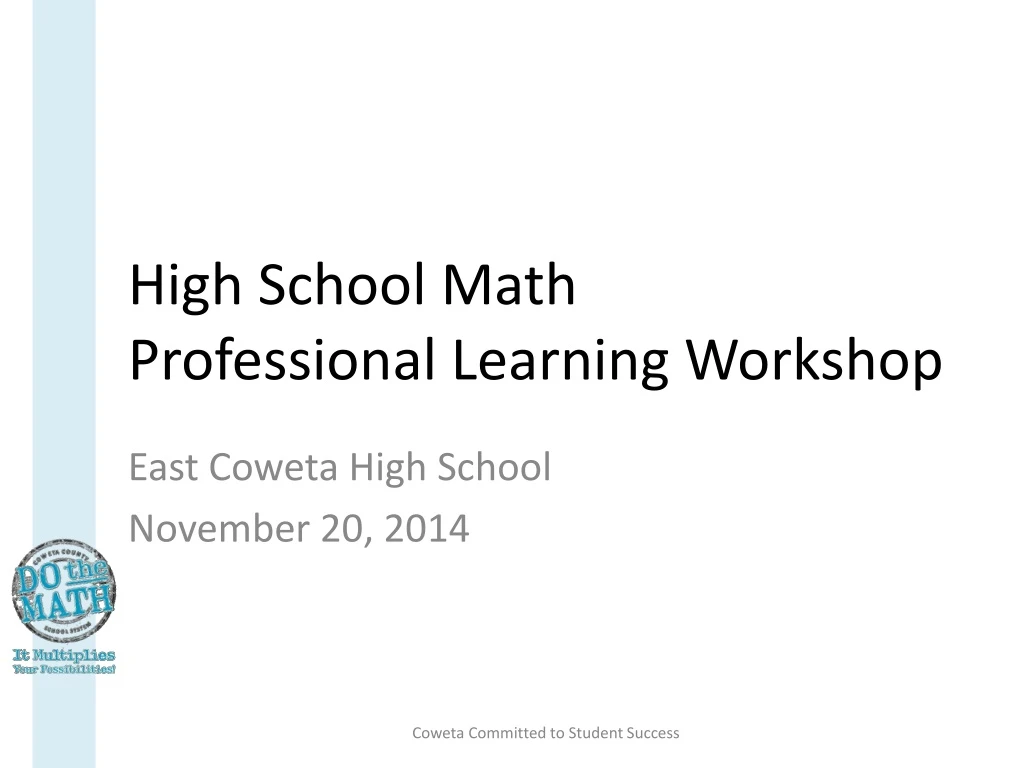 high school math professional learning workshop