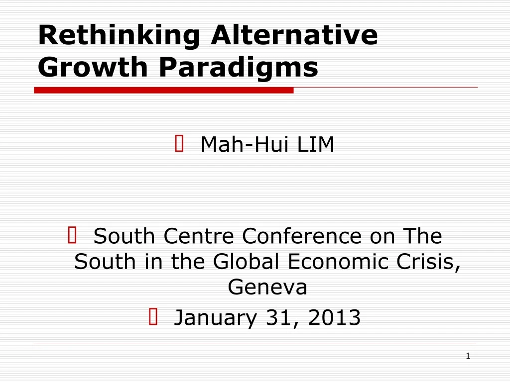 rethinking alternative growth paradigms