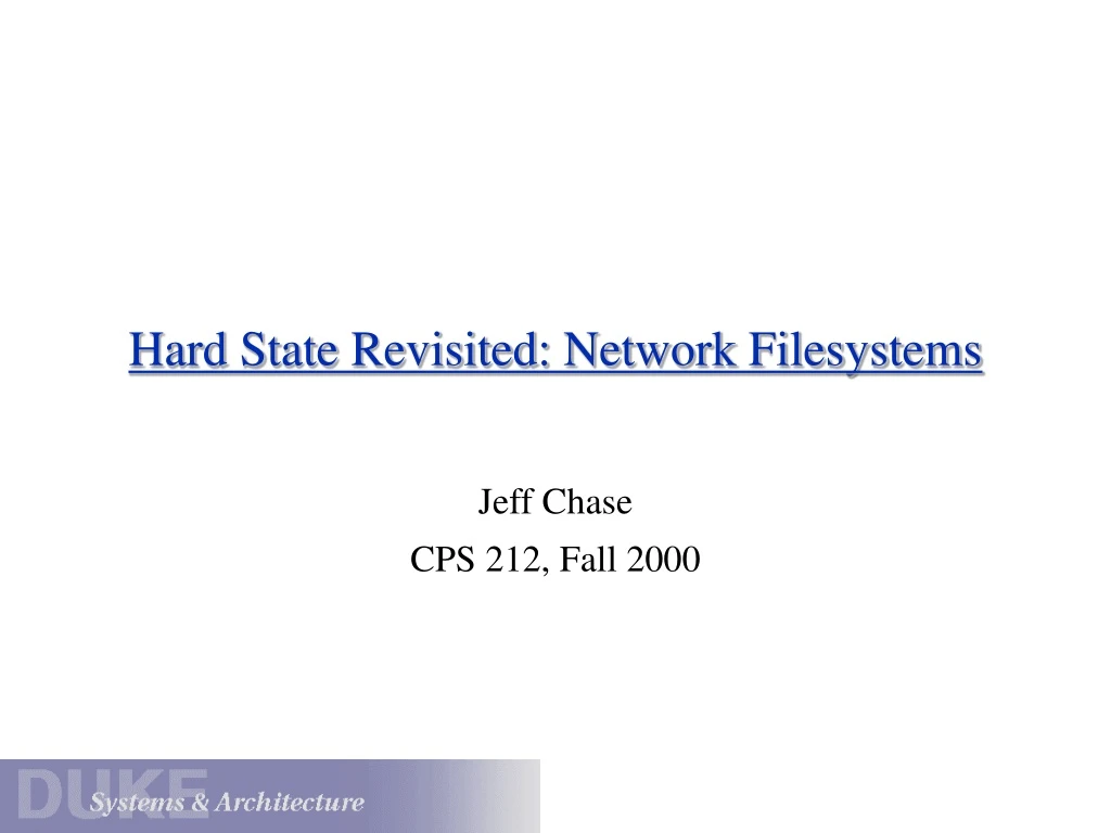 hard state revisited network filesystems