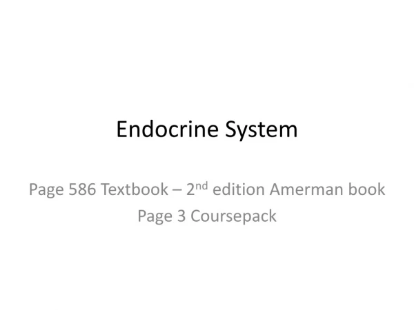 Endocrine System