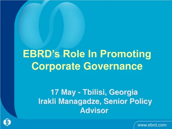 EBRD’s Role In Promoting Corporate Governance