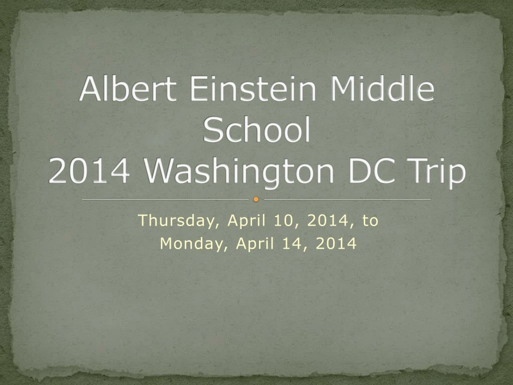 albert einstein middle school 2014 washington dc trip