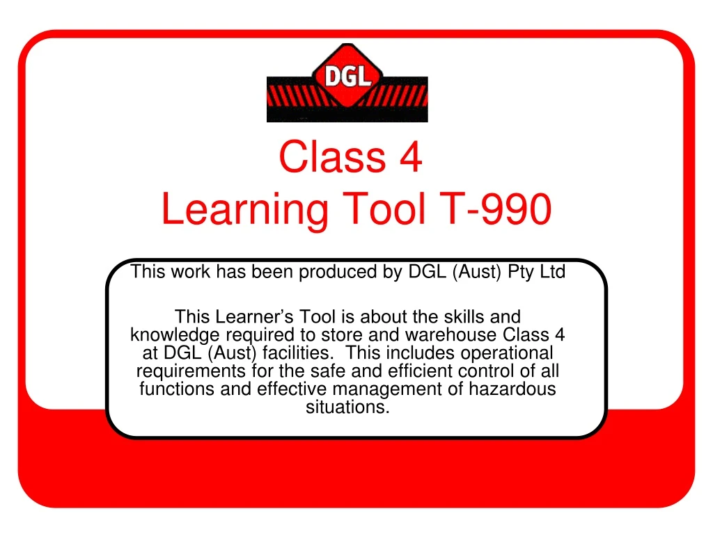 class 4 learning tool t 990