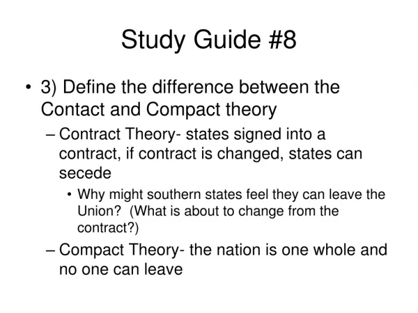 Study Guide #8