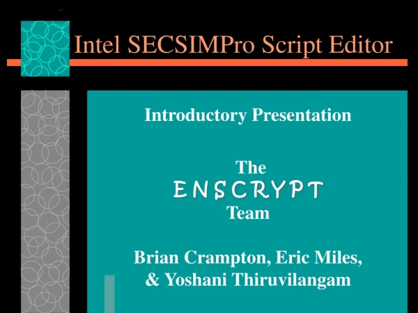 Intel SECSIMPro Script Editor