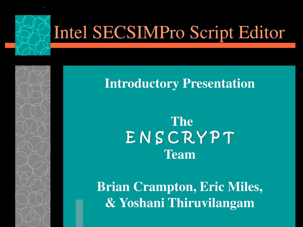 intel secsimpro script editor