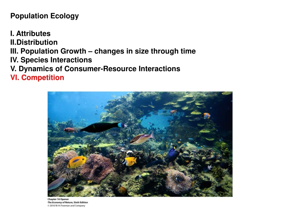 population ecology i attributes ii distribution