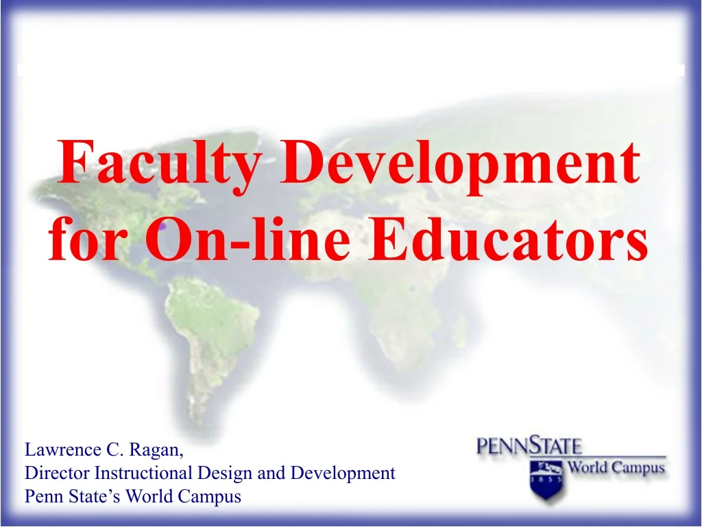 faculty development for on line educators