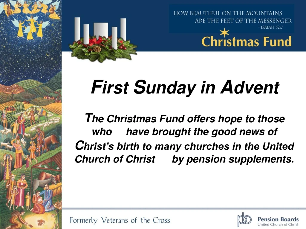 f irst s unday in a dvent t he christmas fund