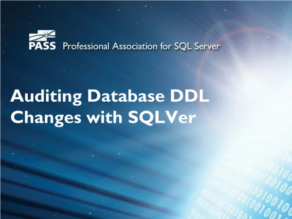 Auditing Database DDL Changes with SQLVer