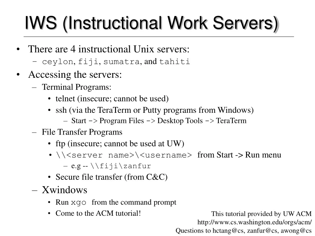 iws instructional work servers