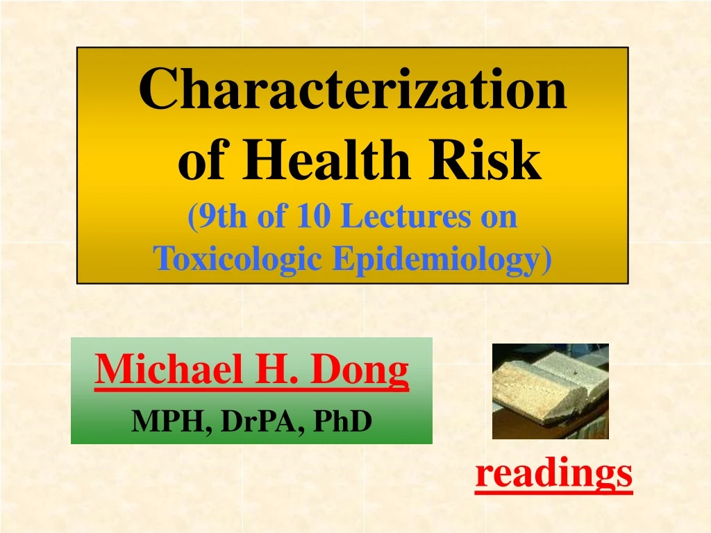 characterization of health risk