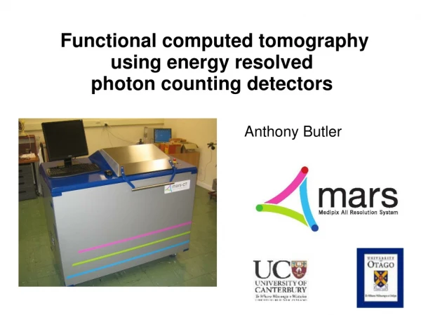 Functional computed tomography using energy resolved photon counting detectors