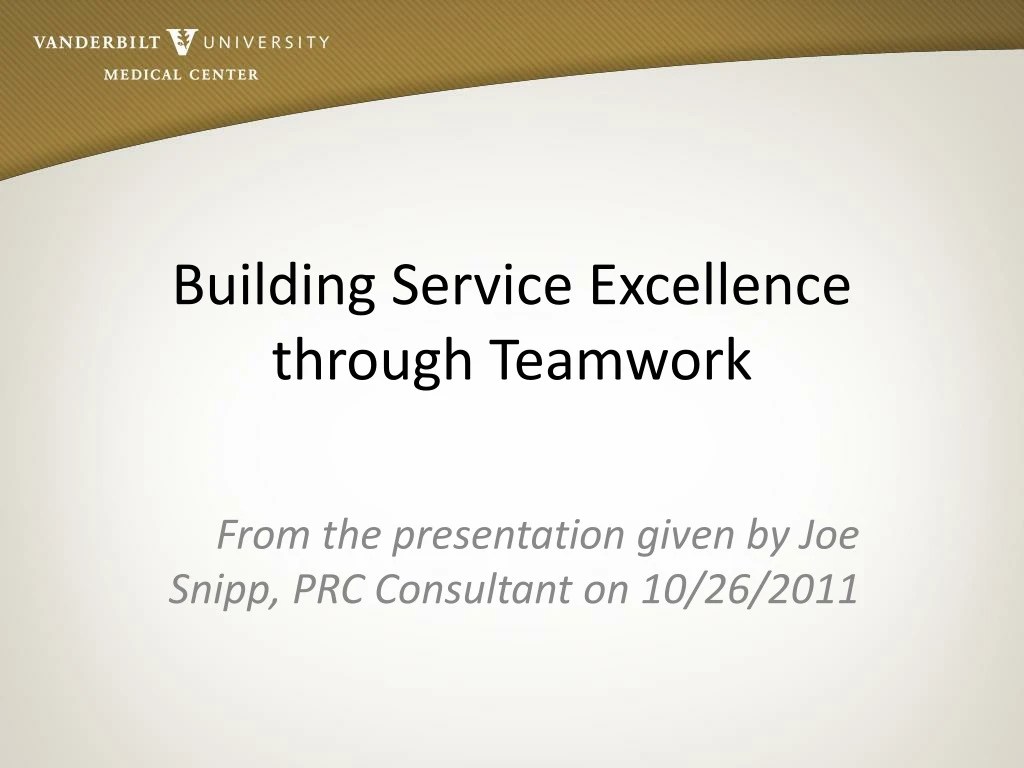 building service excellence through teamwork