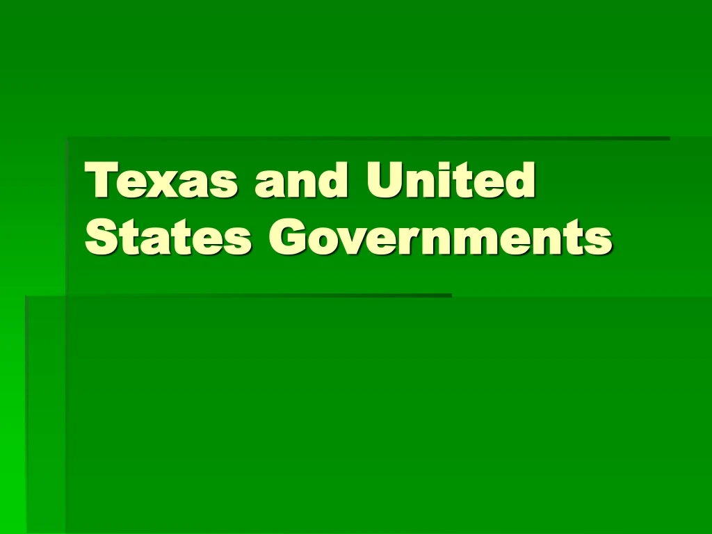 texas and united states governments
