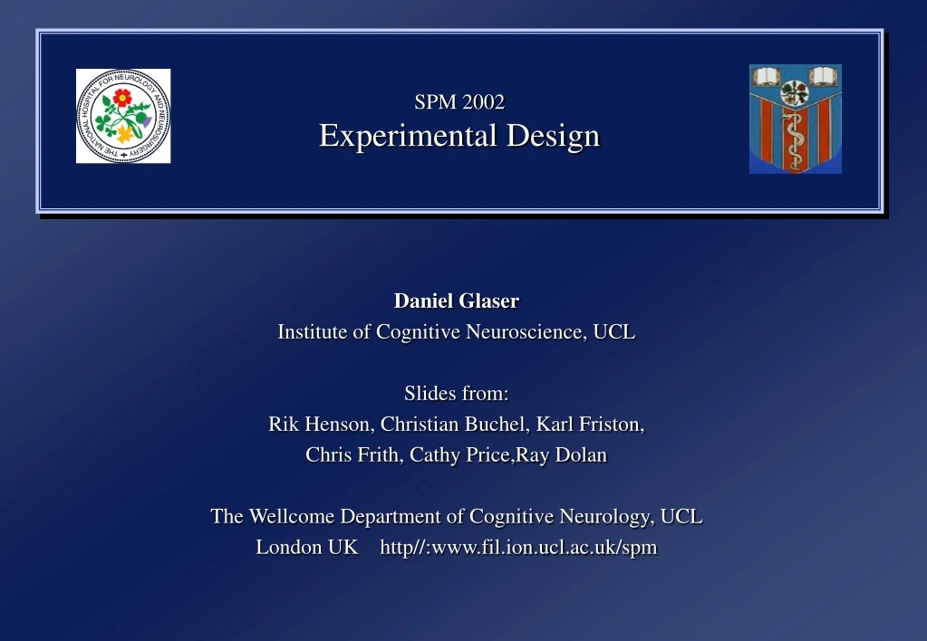 spm 2002 experimental design