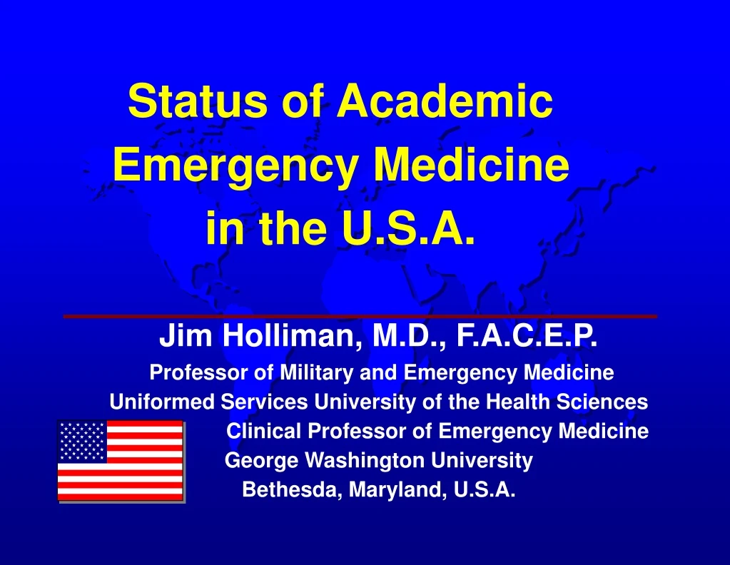 status of academic emergency medicine in the u s a