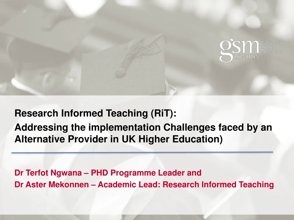 research informed teaching rit addressing