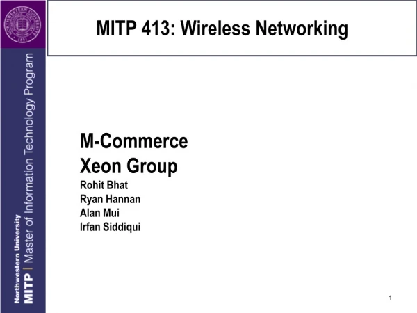 MITP 413: Wireless Networking