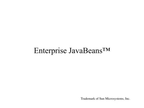 Enterprise JavaBeans™