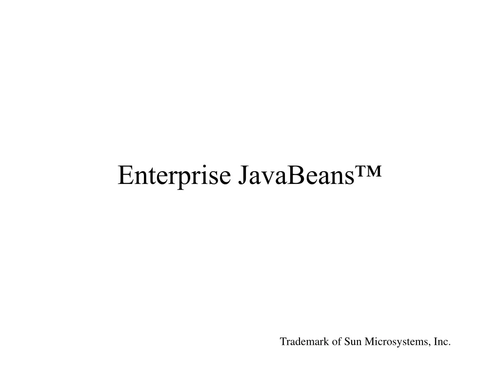 enterprise javabeans