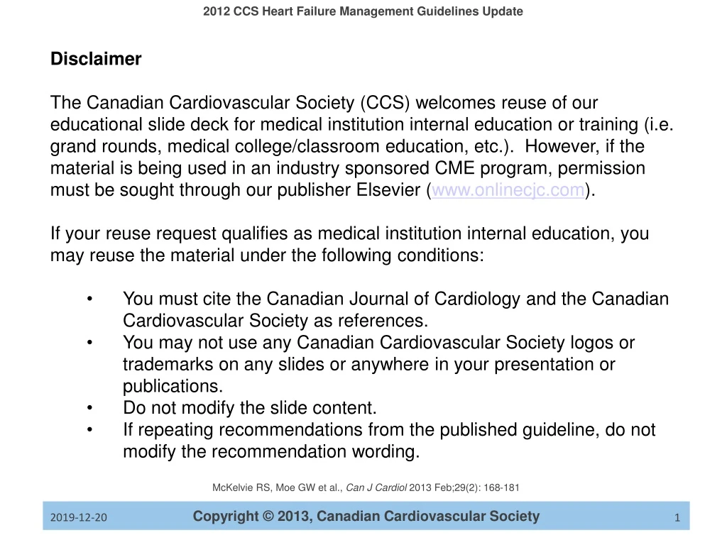 disclaimer the canadian cardiovascular society