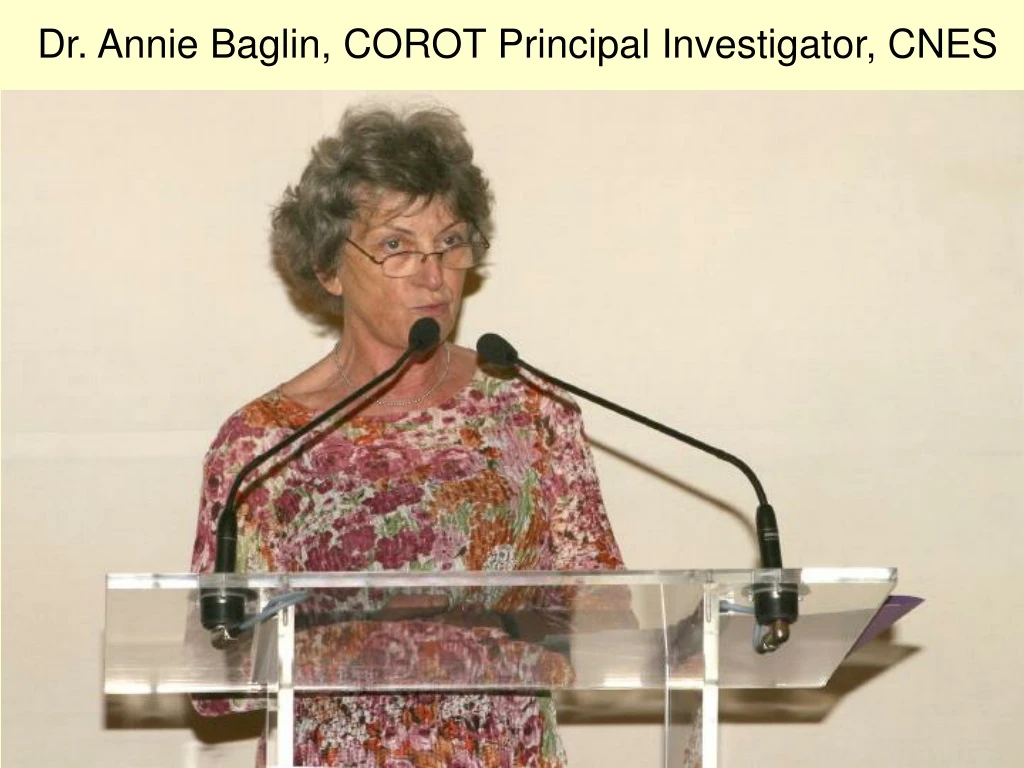 dr annie baglin corot principal investigator cnes