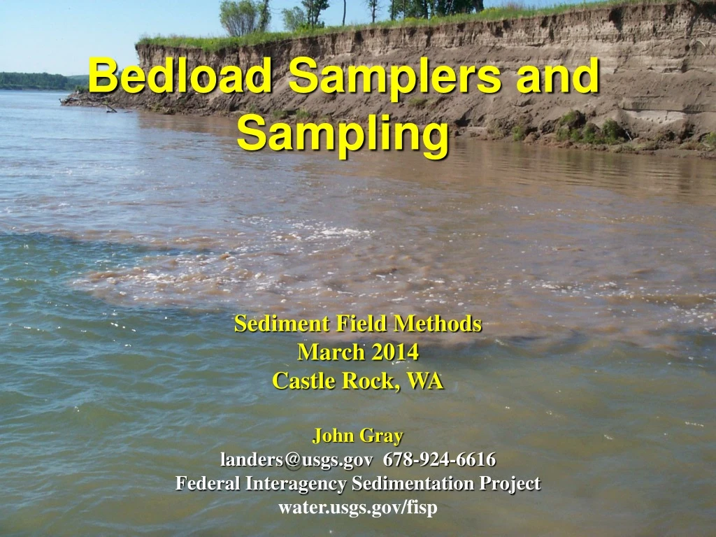 bedload samplers and sampling