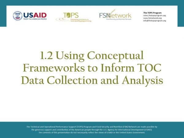 1.2 Using Conceptual Frameworks to Inform TOC Data Collection and Analysis