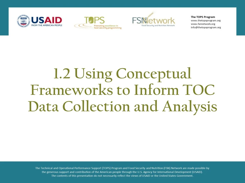 1 2 using conceptual frameworks to inform toc data collection and analysis