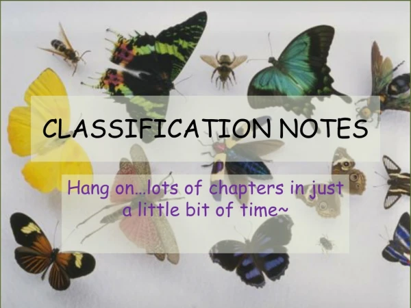 CLASSIFICATION NOTES