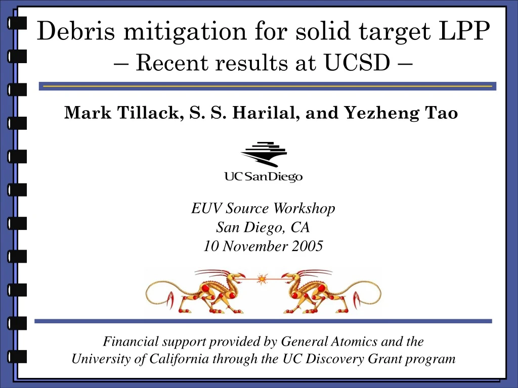 debris mitigation for solid target lpp recent