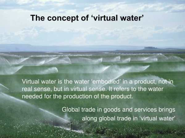 The concept of ‘virtual  water’