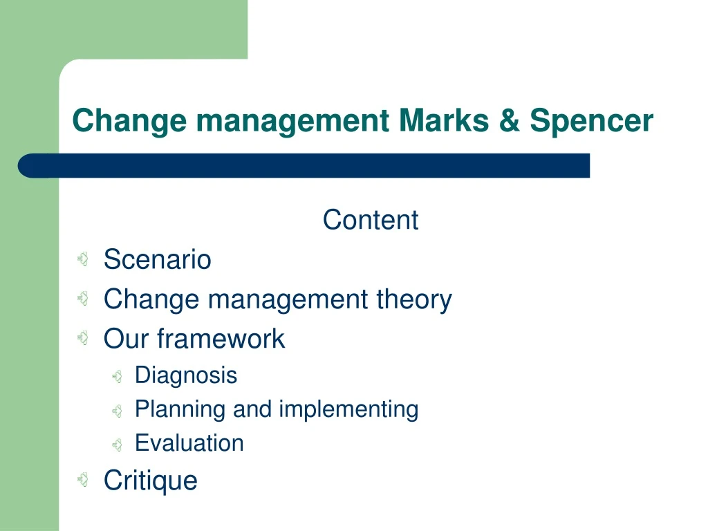 change management marks spencer