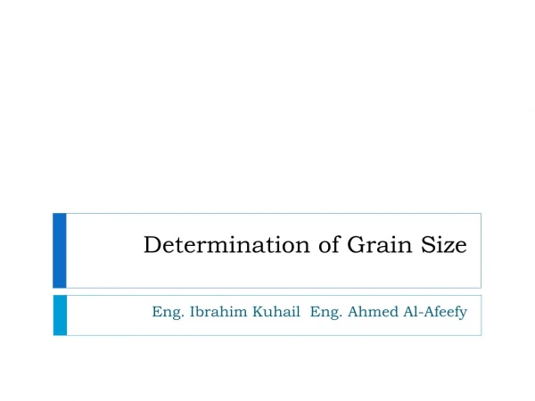 Determination of Grain Size