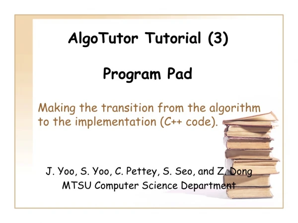AlgoTutor Tutorial (3) Program Pad