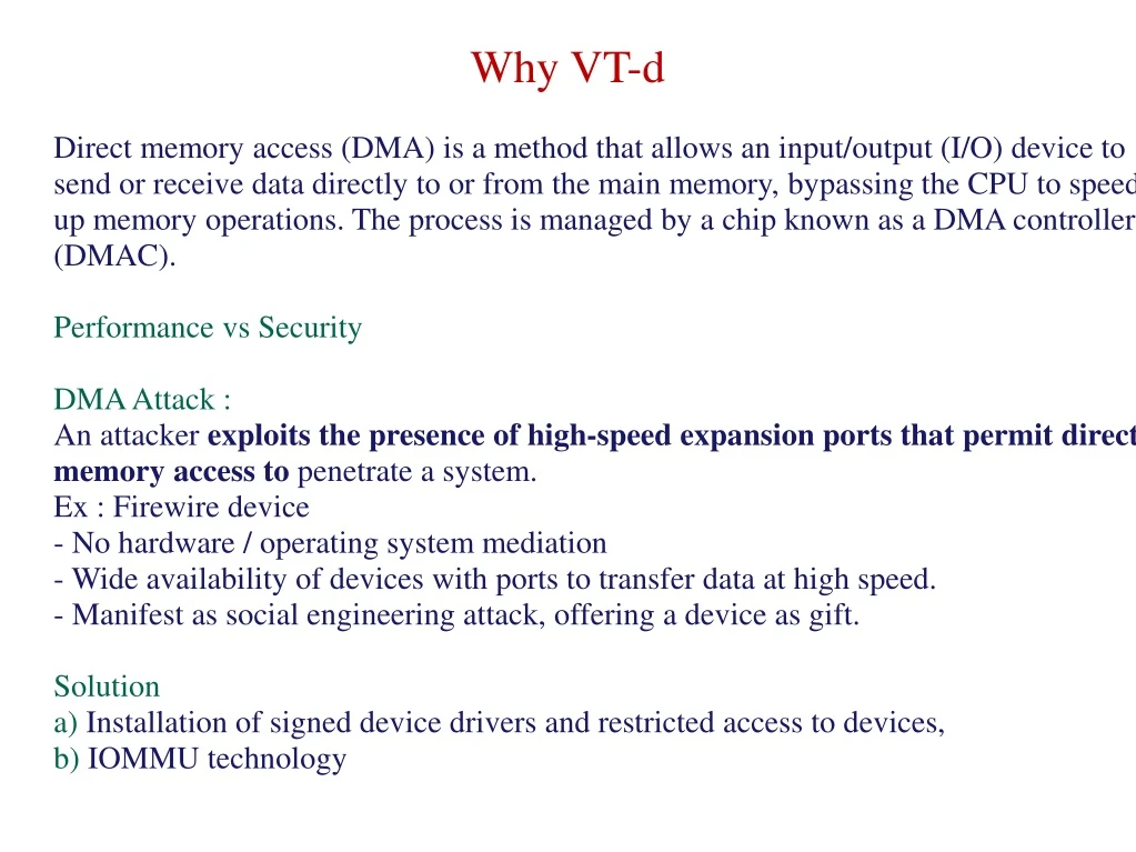 why vt d