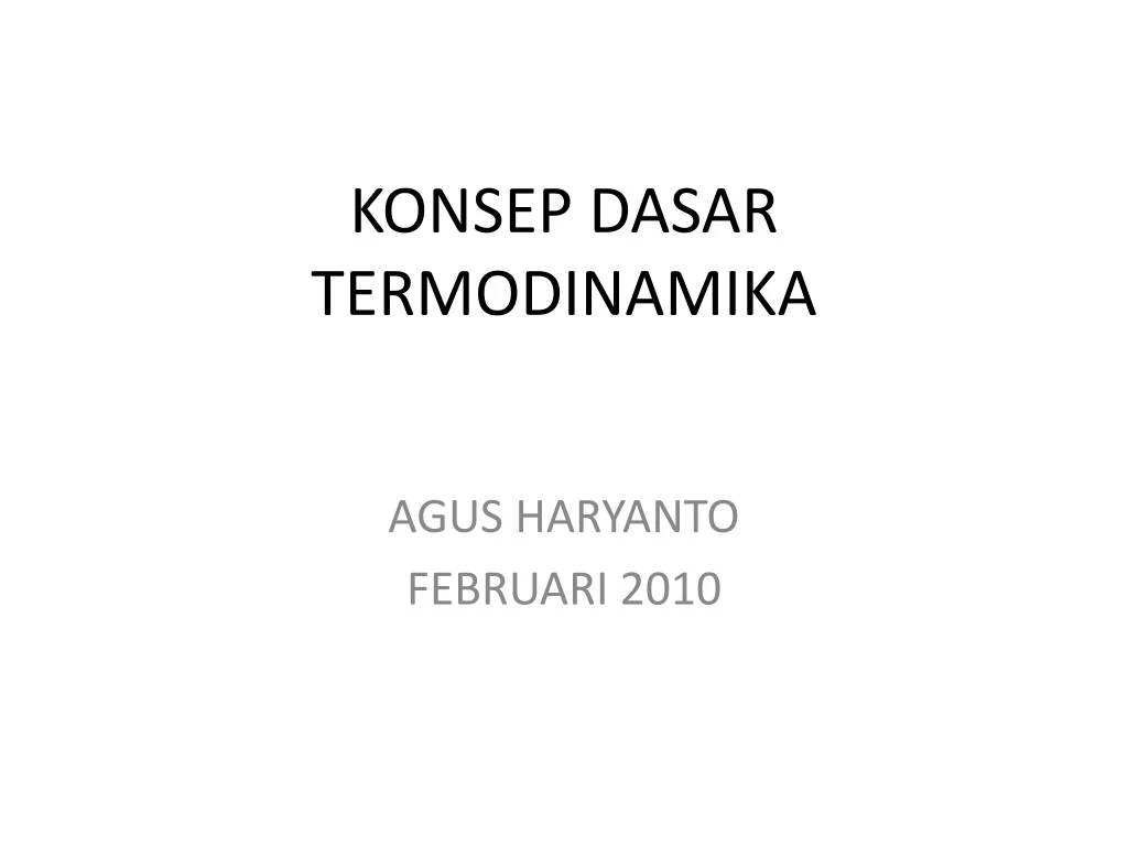 konsep dasar termodinamika