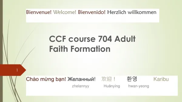 CCF course 704 Adult Faith Formation